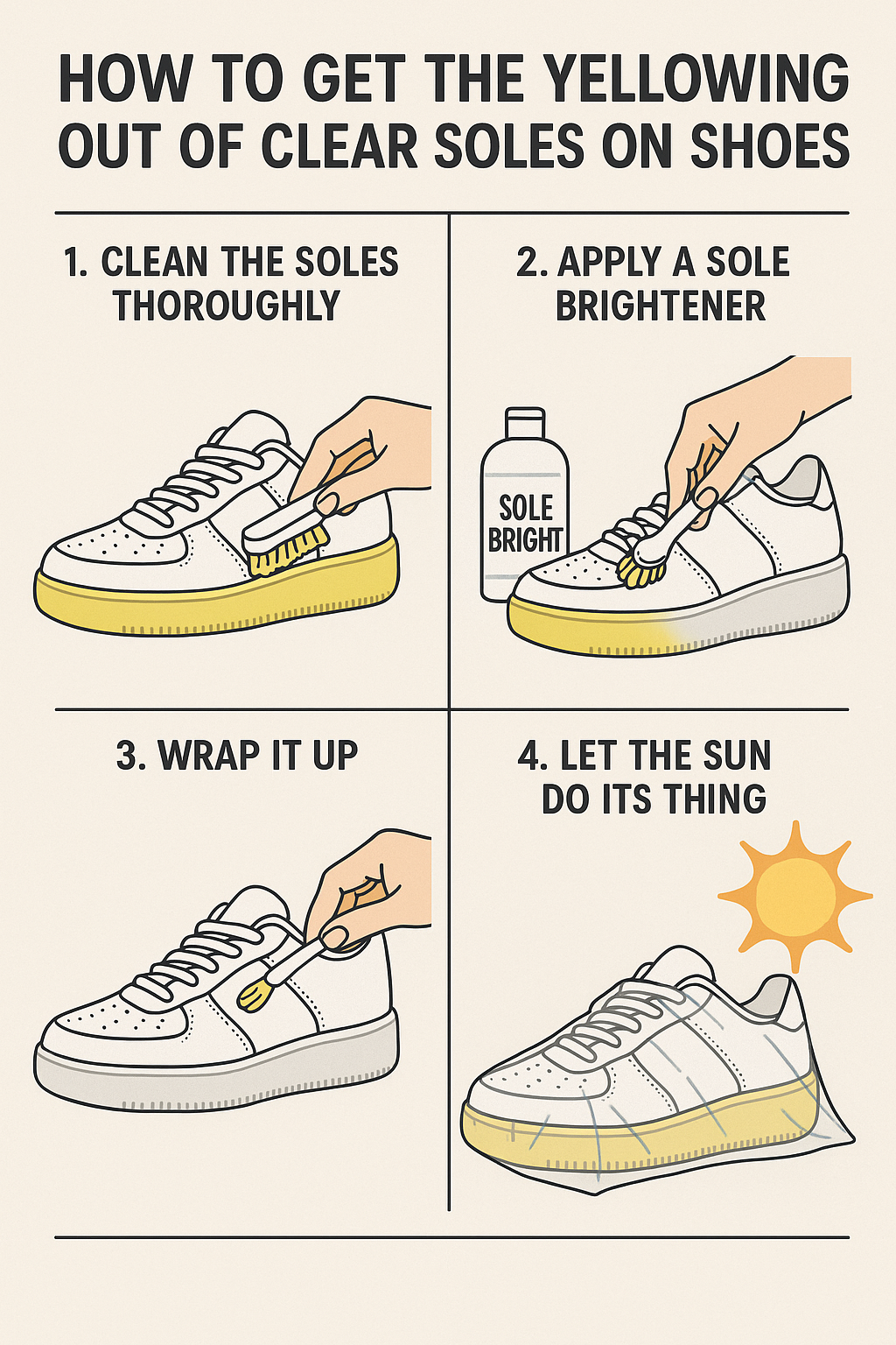 How to Get the Yellowing Out of Clear Soles on Your Sneakers